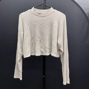 Moa Moa Ribbed Cropped Long Sleeve Tee